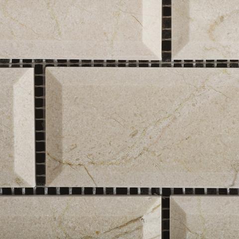 Crema Marfil 2x4 Beveled Polished Brick Mosaic Tile Stone Tilezz 
