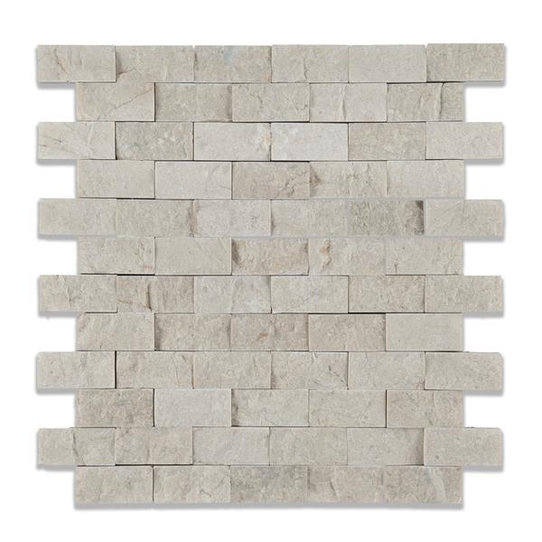 Crema Marfil 1x2 Split Faced Brick Mosaic Tile Stone Tilezz 