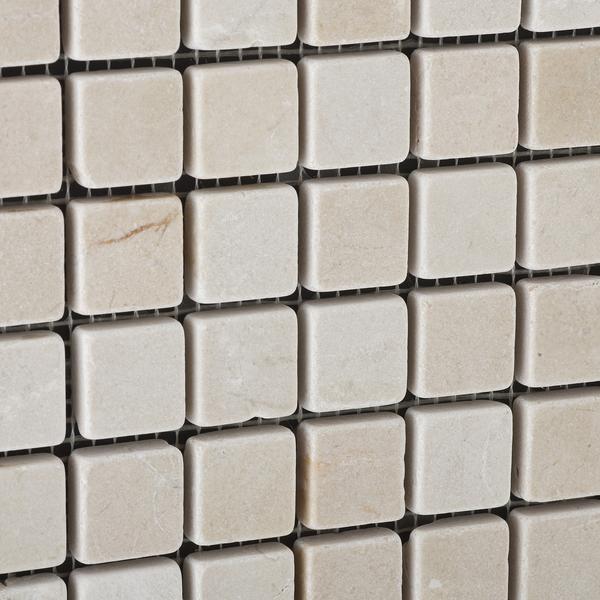 Crema Marfil 1x1 Tumbled Mosaic Tile Stone Tilezz 