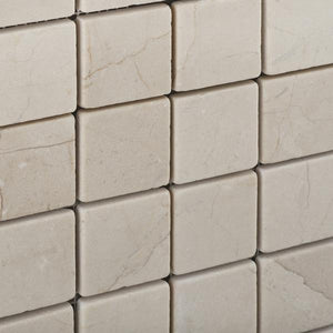 Crema Marfil 2x2 Tumbled Mosaic Tile Stone Tilezz 