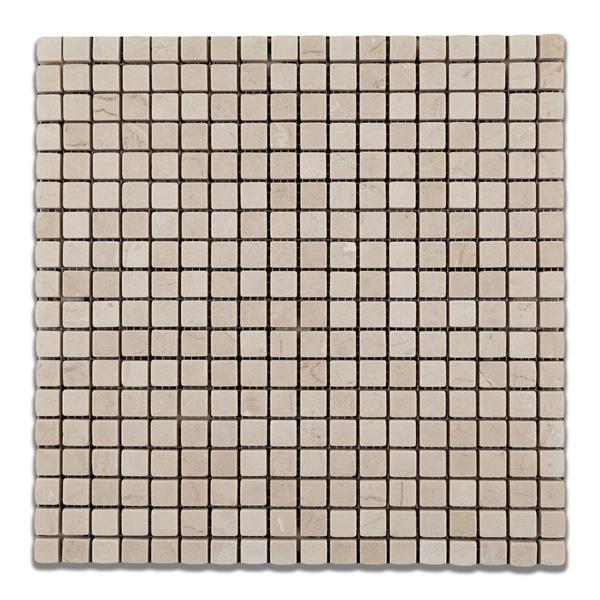 Crema Marfil 5/8 x 5/8 Tumbled Mosaic Tile Stone Tilezz 