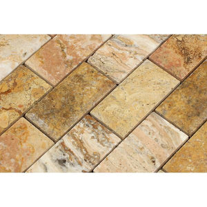 Scabos Travertine 2x4 Beveled Mosaic Honed Stone Tilezz 