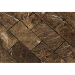 Load image into Gallery viewer, Emperador Dark 2x4 Tumbled Brick Mosaic Tile Stone Tilezz 
