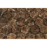 Load image into Gallery viewer, Emperador Dark Tumbled 2&quot; Hexagon Mosaic Tile Stone Tilezz 
