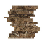 Load image into Gallery viewer, Emperador Dark Polished Random Strip Mosaic Tile Stone Tilezz 
