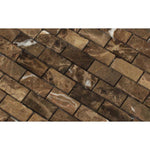 Load image into Gallery viewer, Emperador Dark 1x2 Tumbled Brick Mosaic Tile Stone Tilezz 
