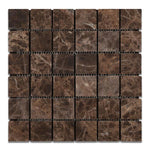 Load image into Gallery viewer, Emperador Dark 2x2 Tumbled Mosaic Tile Stone Tilezz 
