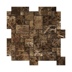 Load image into Gallery viewer, Emperador Dark Polished Mini Versailles Pattern Mosaic Tile Stone Tilezz 
