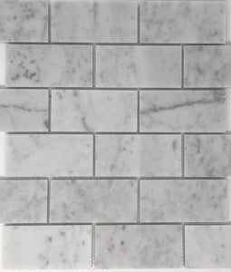 Carrara White Marble 2x4 Mosaic Polished/Honed Stone Tilezz 