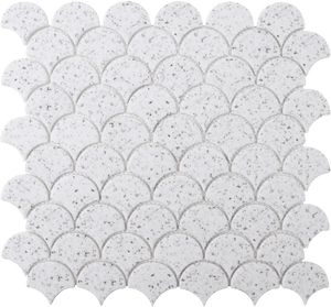 Roca Tile Rockart Terazzo White Scallop Mosaic Tilezz 