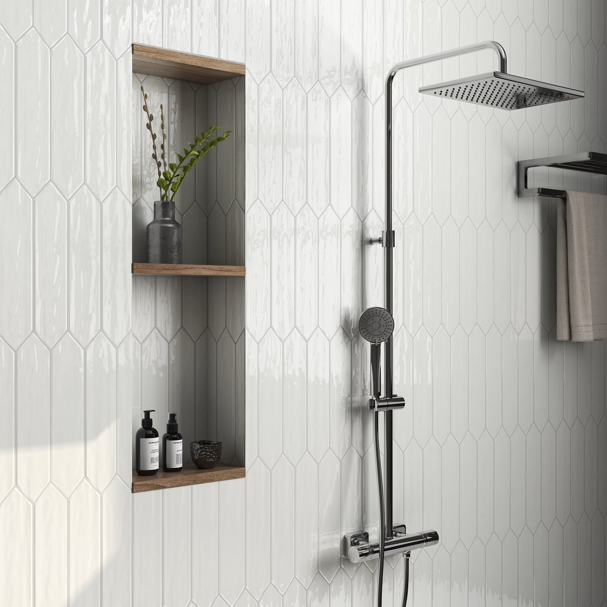 Chanelle White 3"x12" Picket Ceramic Subway Tile Tilezz 