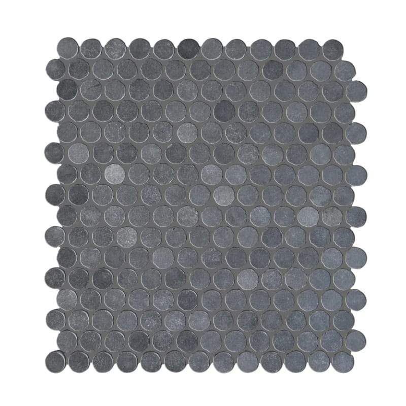 Black Basalt Penny Round Honed Mosaic Tile Tilezz 