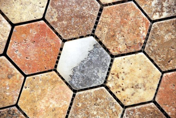 Scabos Travertine 2" Hexagon Tumbled Mosaic Tile Stone Tilezz 
