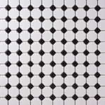Load image into Gallery viewer, Simple White and Black Octagon Ceramic Mosaic Matte Tilezz 
