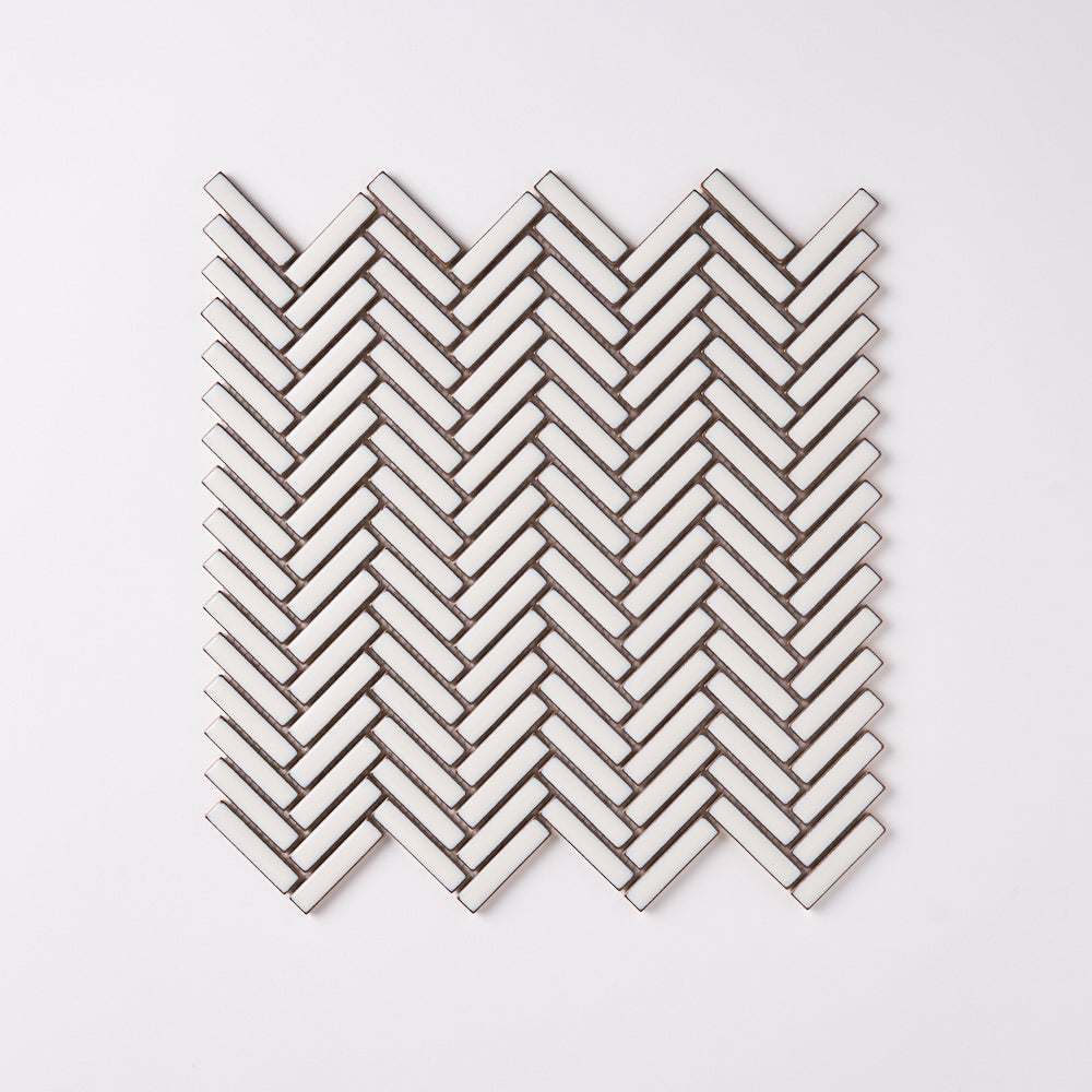 Simple Antique White Skinny Herringbone Ceramic Mosaic Tilezz 