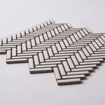 Load image into Gallery viewer, Simple Antique White Skinny Herringbone Ceramic Mosaic Tilezz 
