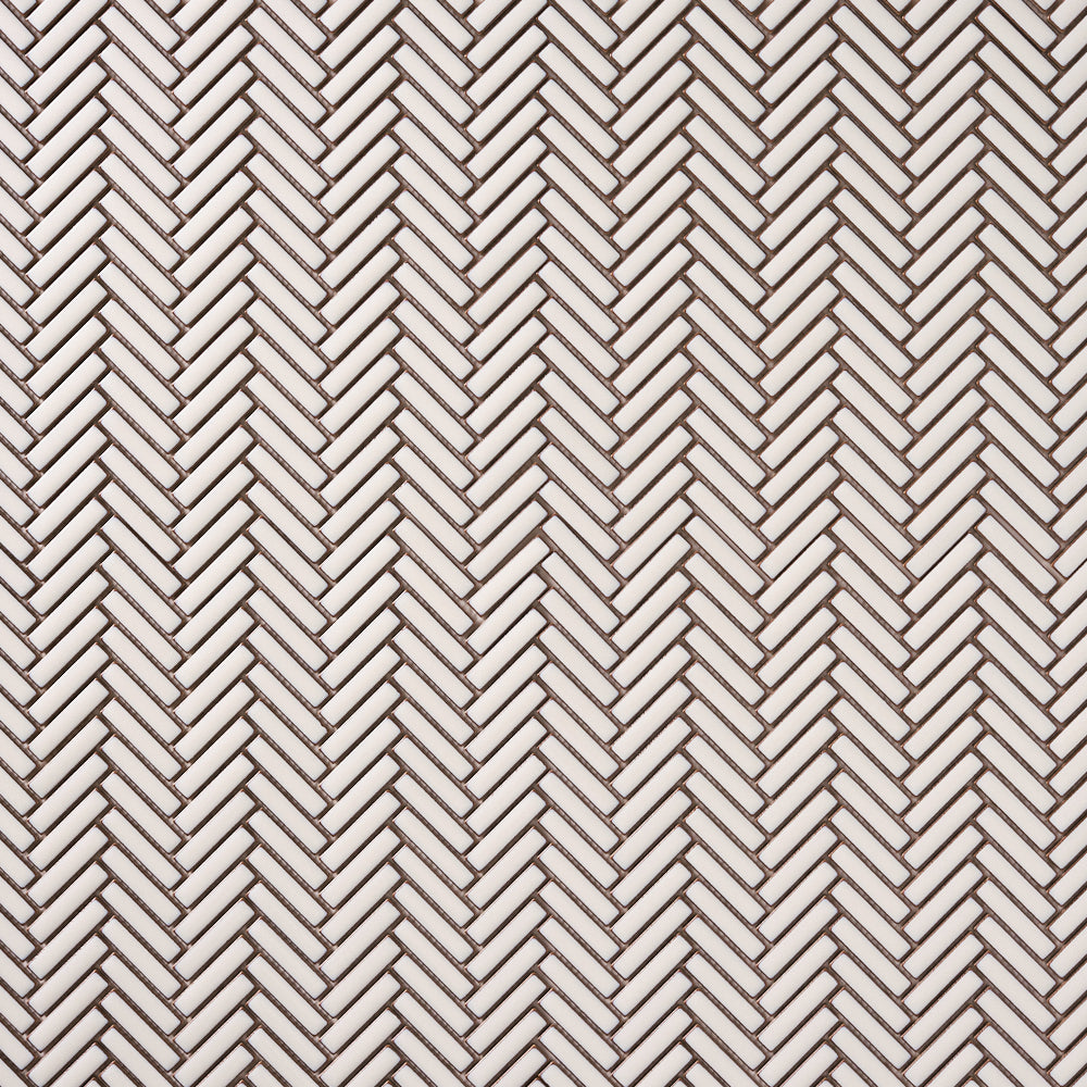 Simple Antique White Skinny Herringbone Ceramic Mosaic Tilezz 