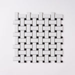 Load image into Gallery viewer, Simple White and Black Basketweave Ceramic Mosaic Matte Tilezz 

