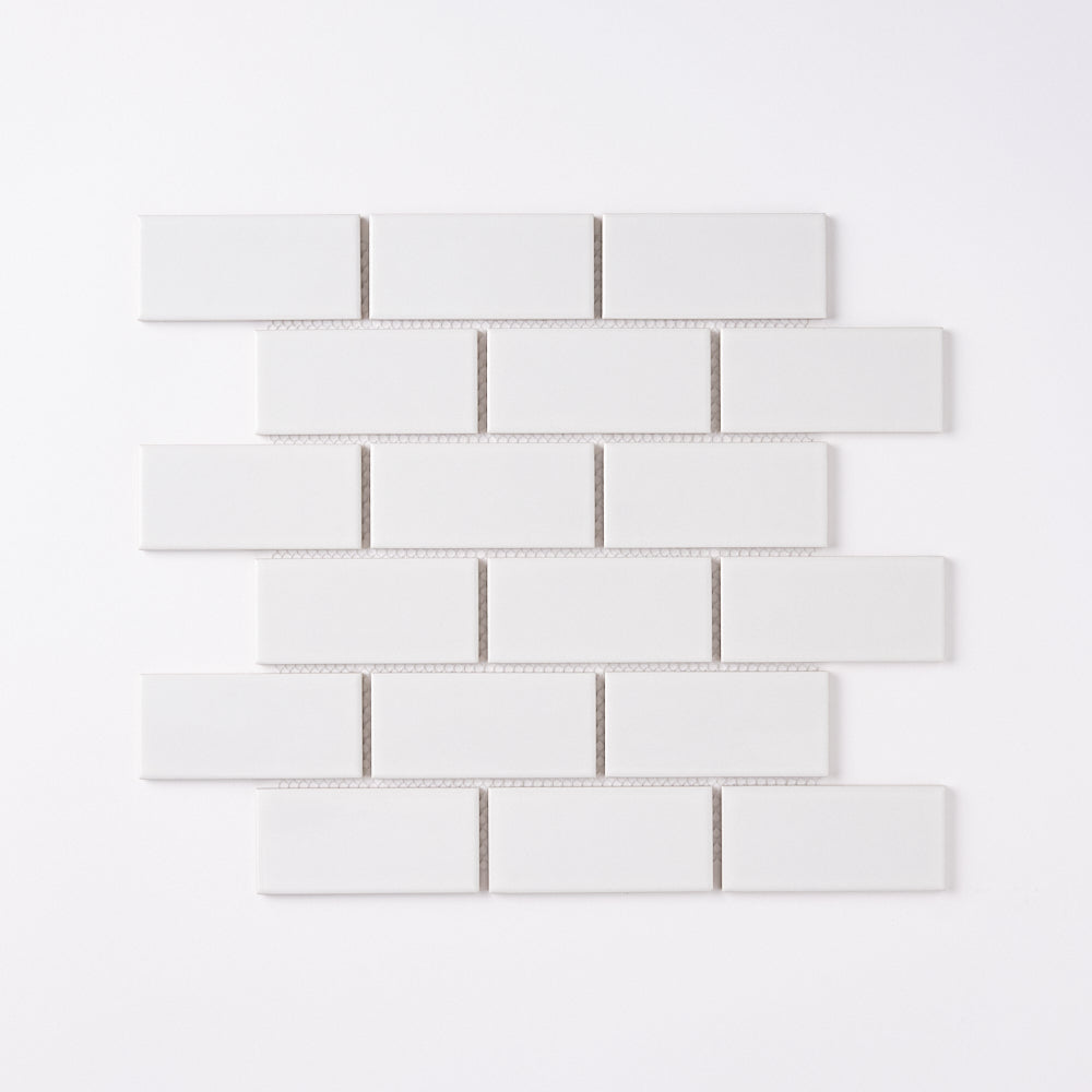 Simple Snow White 2x4 Subway Ceramic Mosaic Glossy Tilezz 