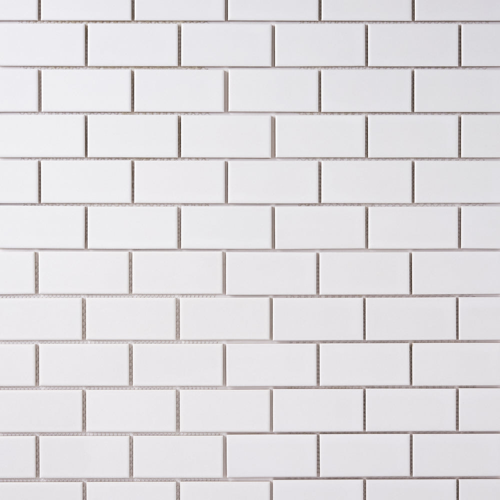 Simple Snow White 2x4 Subway Ceramic Mosaic Glossy Tilezz 