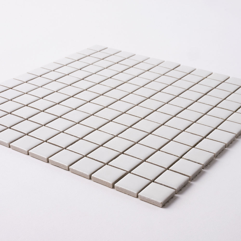 Simple White 1x1 Square Ceramic Mosaic Matte Tilezz 