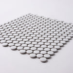 Load image into Gallery viewer, Simple White Penny Round Ceramic Mosaic Tilezz 

