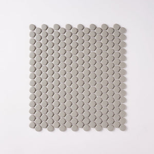 Simple Gray Penny Round Ceramic Mosaic Tilezz 