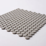 Load image into Gallery viewer, Simple Gray Penny Round Ceramic Mosaic Tilezz 
