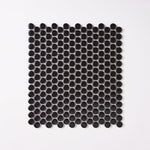 Load image into Gallery viewer, Simple Black Penny Round Ceramic Mosaic Tilezz 
