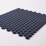 Load image into Gallery viewer, Simple Navy Blue Penny Round Ceramic Mosaic Glossy Tilezz 
