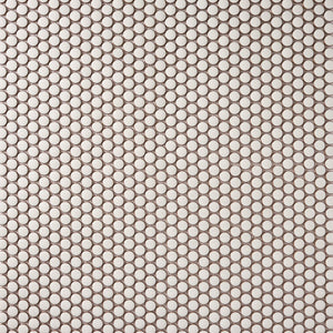 Simple Pearl White Penny Round Ceramic Mosaic Glossy Tilezz 