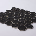 Load image into Gallery viewer, Glam Nero Marquina Large Penny Round Mosaic Tilezz 
