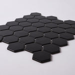 Load image into Gallery viewer, Simple Black 2&quot; Hexagon Ceramic Mosaic Matte Tilezz 
