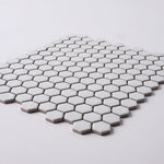 Load image into Gallery viewer, Simple White 1&quot; Hexagon Ceramic Mosaic Matte Tilezz 
