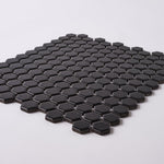 Load image into Gallery viewer, Simple Black 1&quot; Hexagon Ceramic Mosaic Matte Tilezz 
