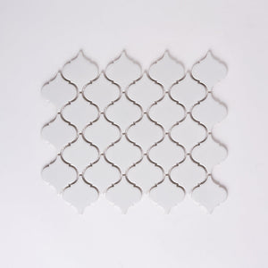 Simple White Lantern Ceramic Mosaic Glossy Tilezz 