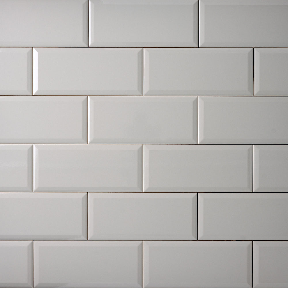 Timeless Soft Gray 4x10 Beveled Ceramic Tile Glossy Flooring Tilezz 