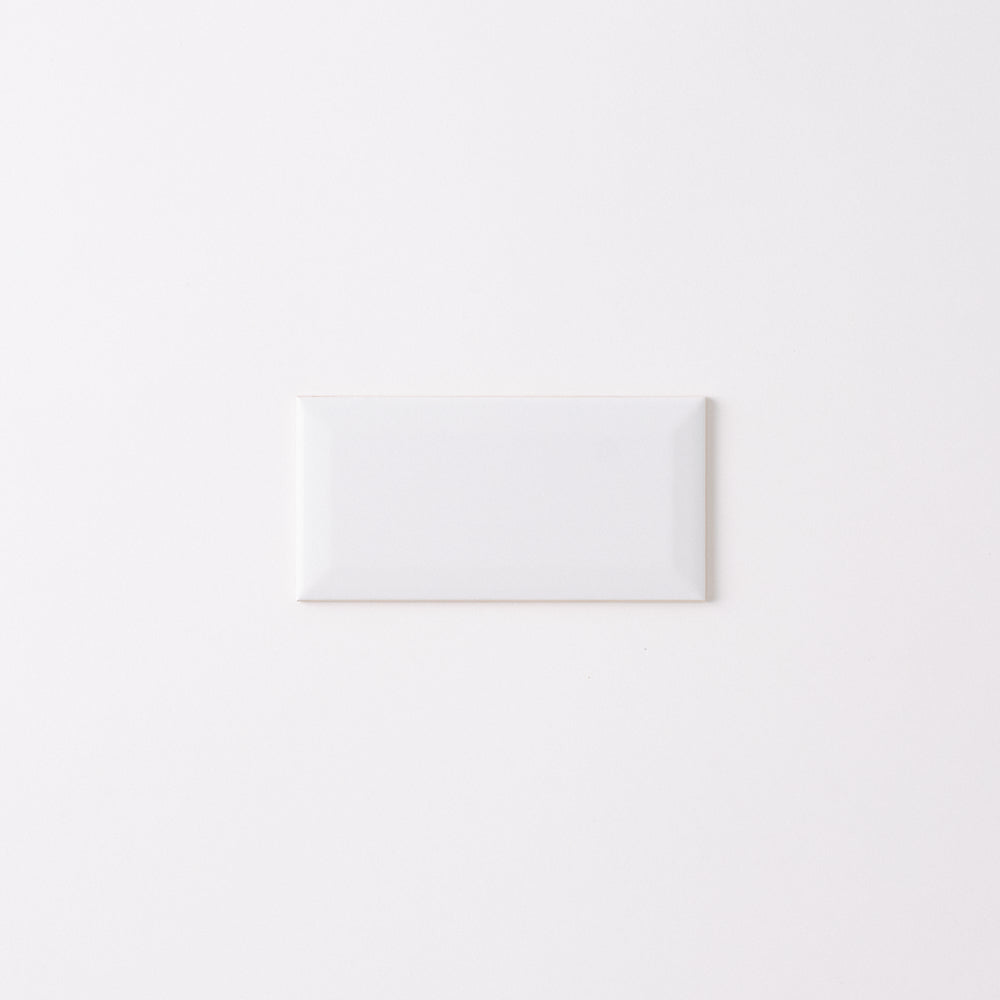 Timeless Ice White 3x6 Beveled Ceramic Tile Glossy Flooring Tilezz 