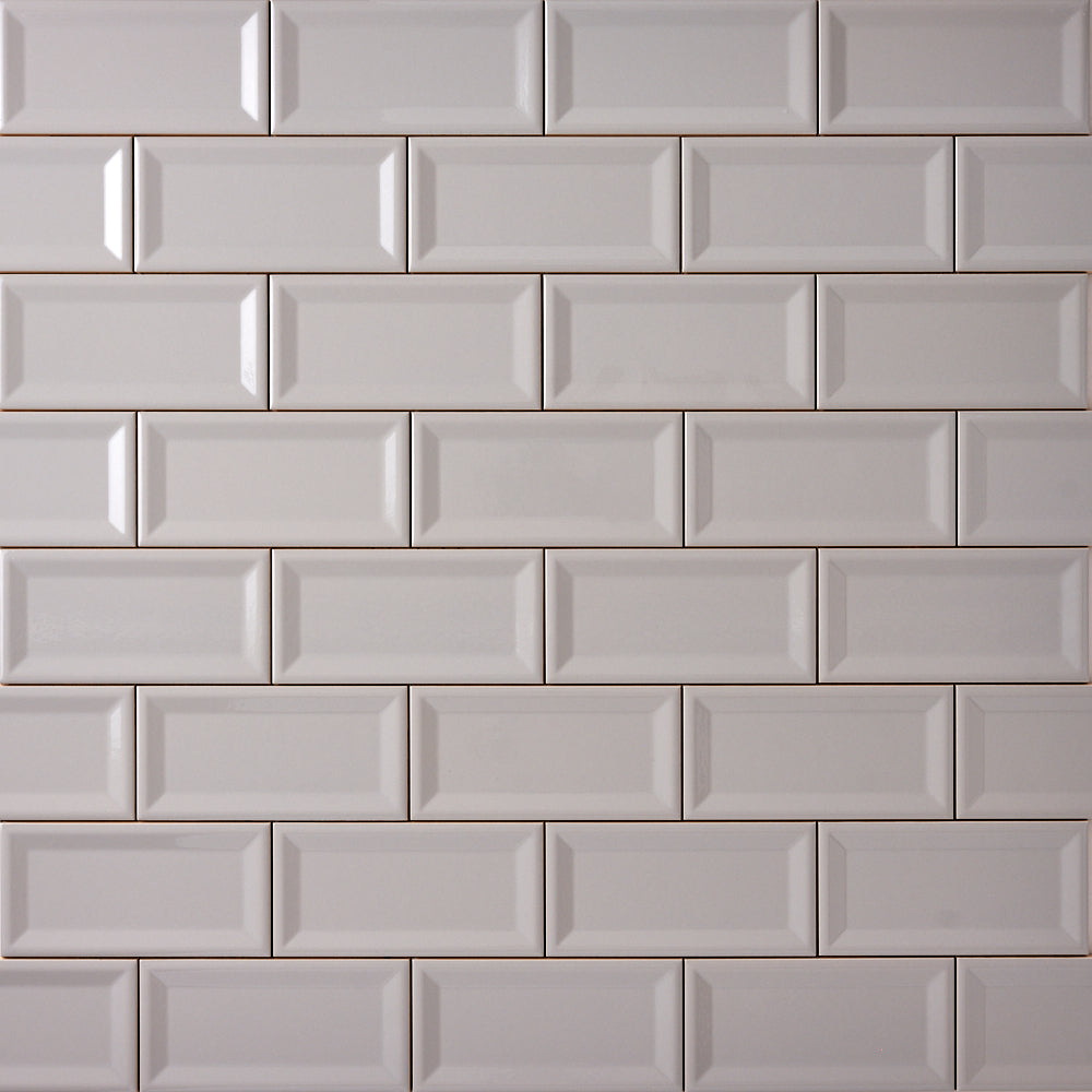 Timeless Soft Gray Reversed Beveled 3x6 Ceramic Tile Tilezz 