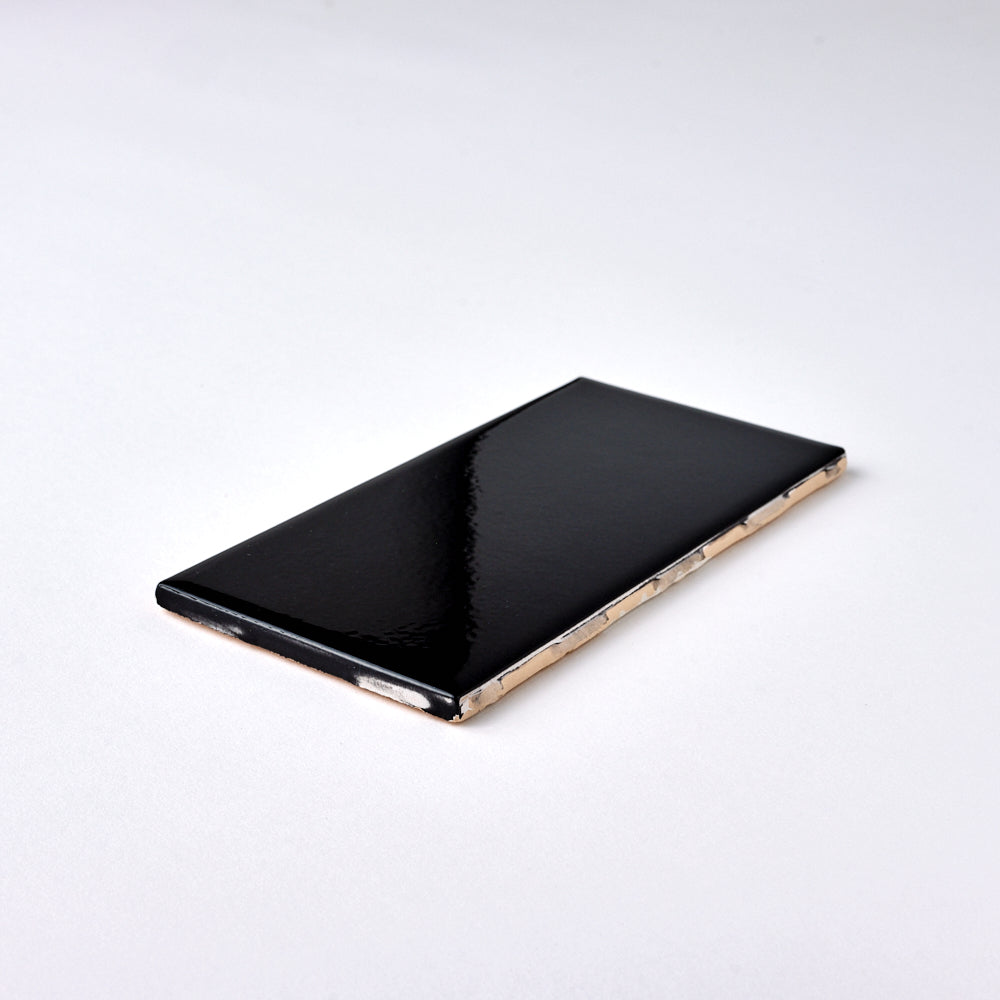 Timeless Jet Black 3x6 Ceramic Tile Glossy Flooring Tilezz 