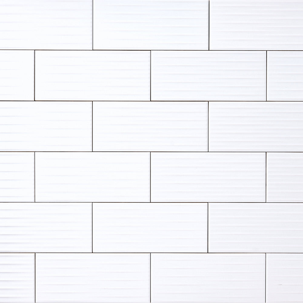 Timeless Ice White Wavy 4x10 Ceramic Tile Tilezz 