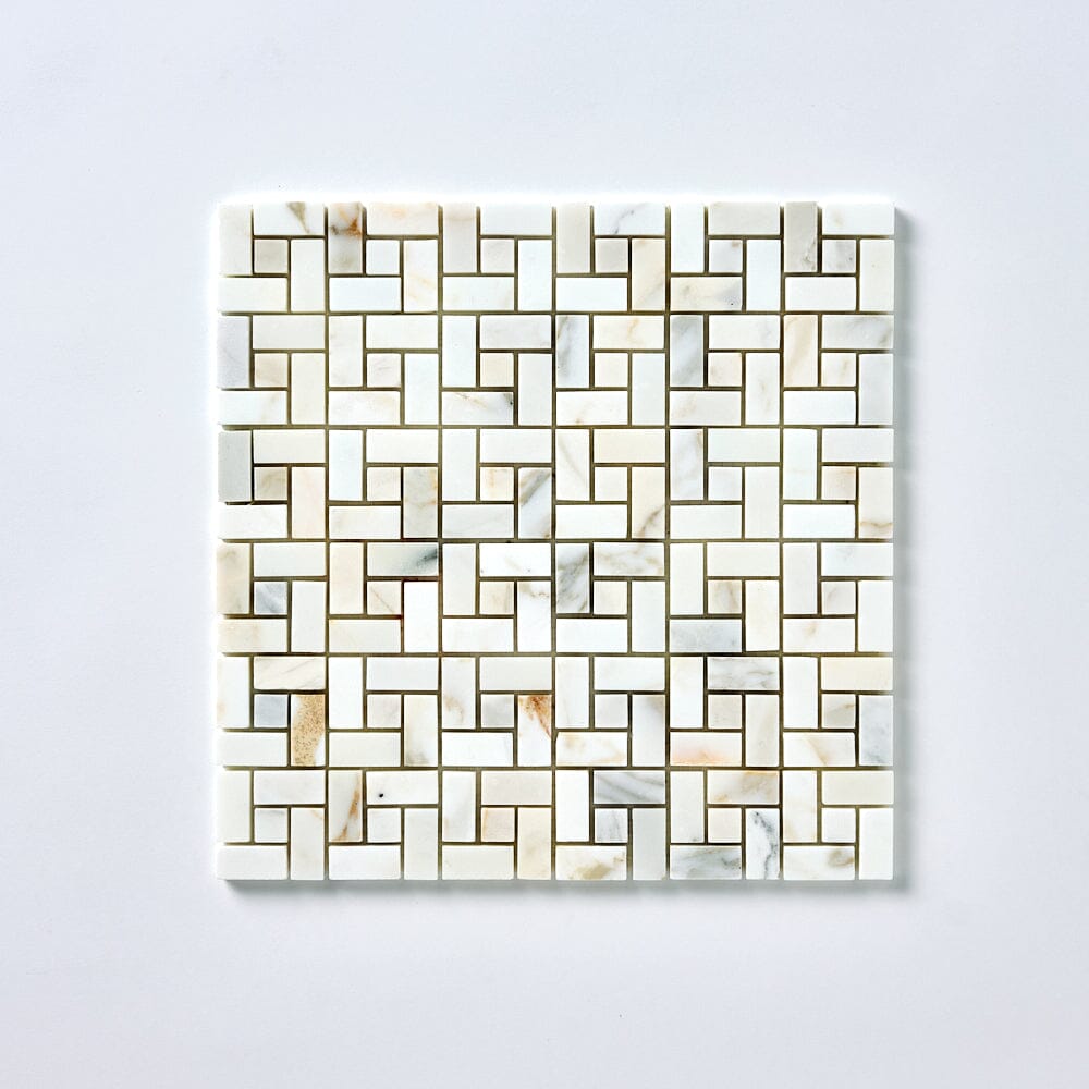 Calacatta Gold Pinwheel Marble Mosaic Flooring Tilezz 