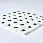 Load image into Gallery viewer, Calacatta Gold &amp; Black Pinwheel Marble Mosaic Flooring Tilezz 
