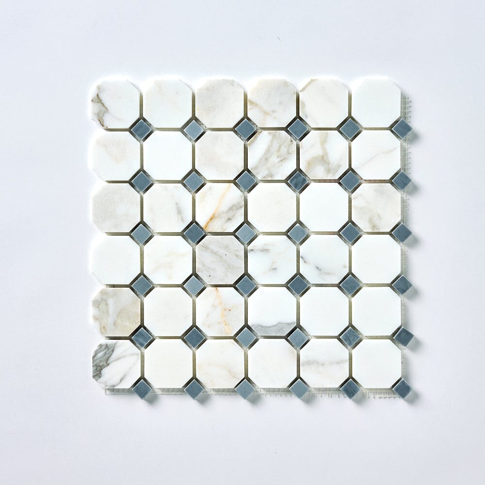 Calacatta Gold & Gray Octagon Marble Mosaic Stone Tilezz 