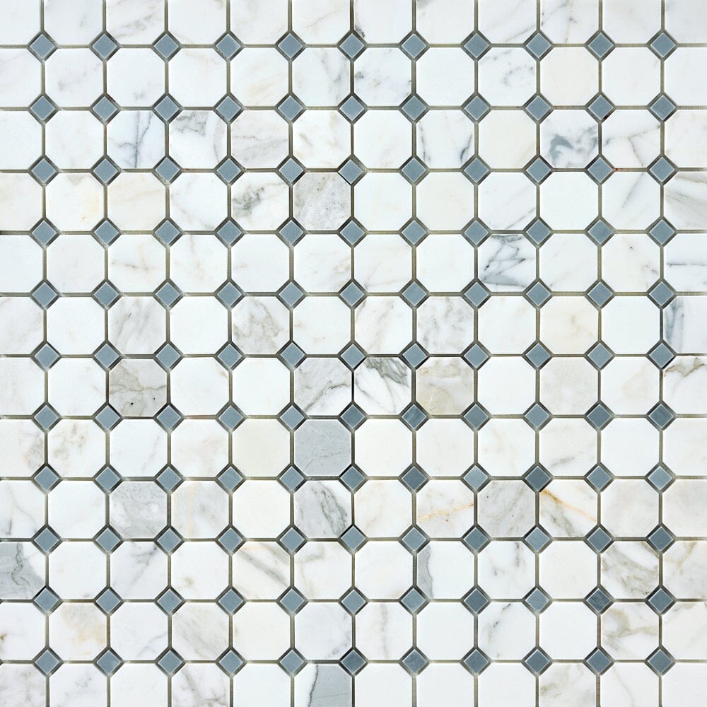 Calacatta Gold & Gray Octagon Marble Mosaic Stone Tilezz 