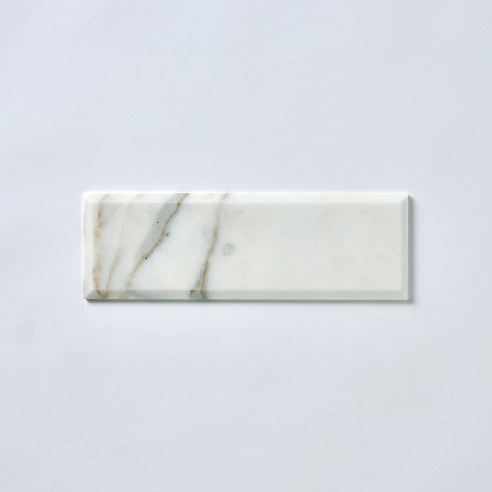 Calacatta Gold 4x12 Beveled Marble Tile Flooring Tilezz 