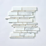 Load image into Gallery viewer, Calacatta Gold Manhattan Marble Mosaic Flooring Tilezz 
