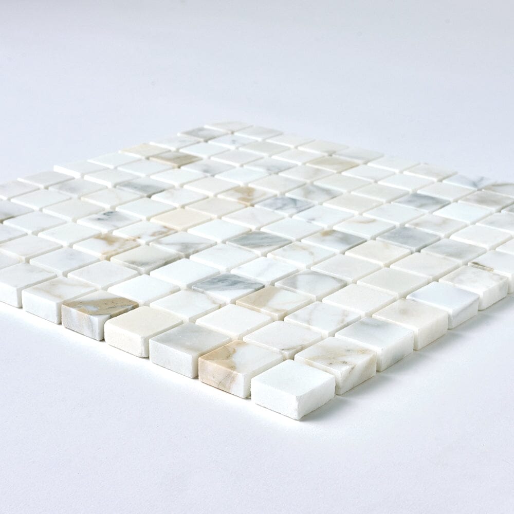 Calacatta Gold 1x1 Marble Mosaic Tile Flooring Tilezz 