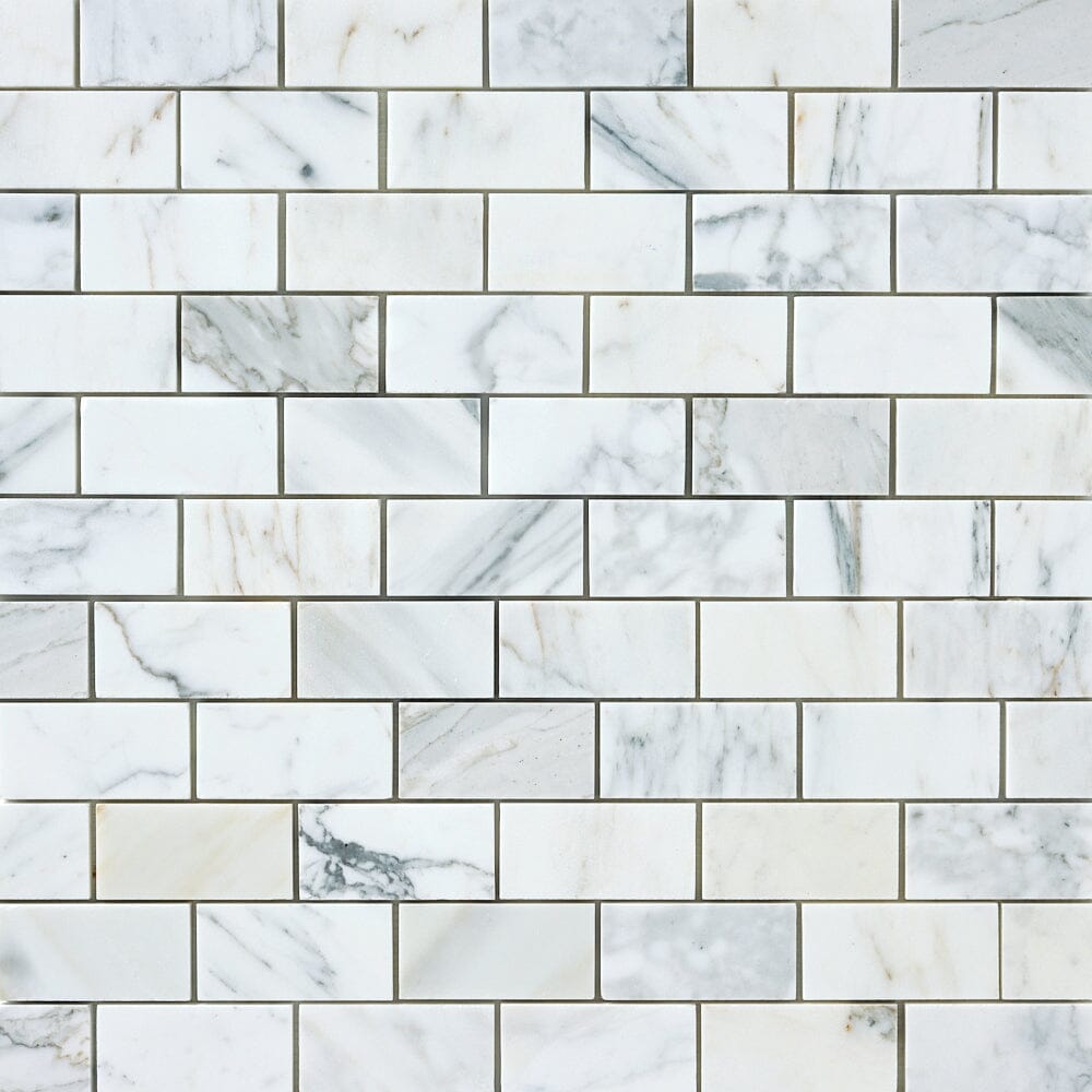 Calacatta Gold 2x4 Marble Mosaic Tile Flooring Tilezz 