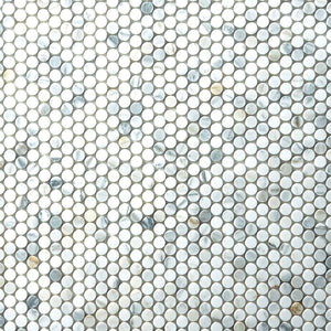 Calacatta Gold Penny Round Marble Mosaic Flooring Tilezz 